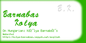 barnabas kolya business card